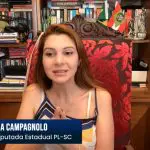 A deputada estadual Ana Campagnolo (PL-SC) em entrevista ao Jornal da Oeste | Foto: Reprodução/YouTube/Revista Oeste