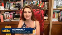 A deputada estadual Ana Campagnolo (PL-SC) em entrevista ao Jornal da Oeste | Foto: Reprodução/YouTube/Revista Oeste