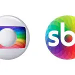 Foto dos logotipos da Globo e do SBT