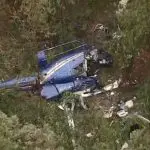 Helicóptero caiu em área de mata fechada | Foto: Reprodução/TV Globo