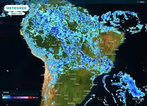 Mapa mostra áreas que devem ter tempestades