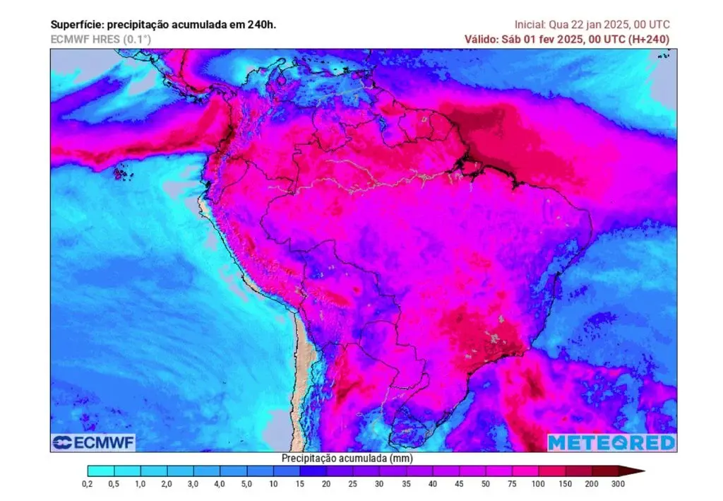 As áreas mais vulneráveis incluem a região costeira entre o norte do Paraná, São Paulo, Rio de Janeiro e sul de Minas Gerais