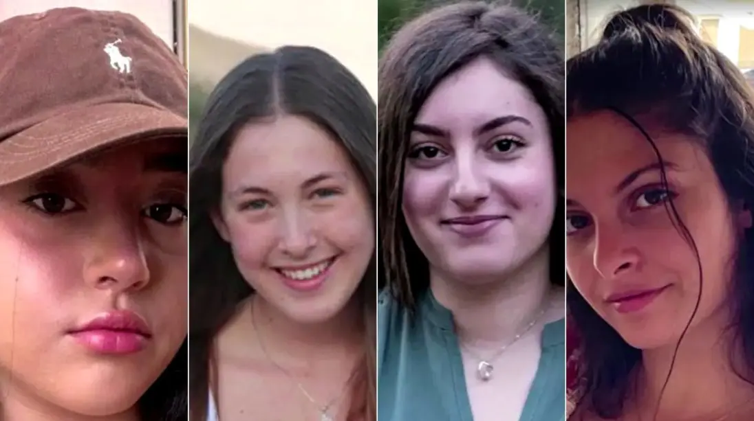 Soldados Liri Albag, Naama Levy, Karina Ariev e Daniella Gilboa são as reféns do Hamas que devem ser soltas no dia 25 de janeiro | Foto: Reprodução/Fórum de Famílias de Reféns