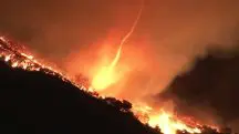 Tornado de fogo na Califórnia | Foto: Twitter-X/Reprodução