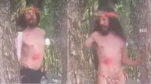 Registros compartilhados nas redes sociais mostram o momento em que um homem caracterizado como Jesus começa a dançar de forma provocativa | Foto: Reprodução/Redes sociais