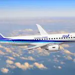 Embraer E190-E2 da companhia aérea japonesa | Foto: ANA Holdings/Divulgação