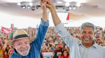 Presidente da República, Luiz Inácio Lula da Silva, e o Governador da Bahia, Jerônimo Rodrigues, durante cerimônia de anúncios relativos à segurança hídrica da Bahia, em Paramirim (BA), no dia 07/02/2025