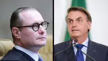 À esquerda, o ministro do STF Cristiano Zanin; à direita, o ex-presidente Jair Bolsonaro