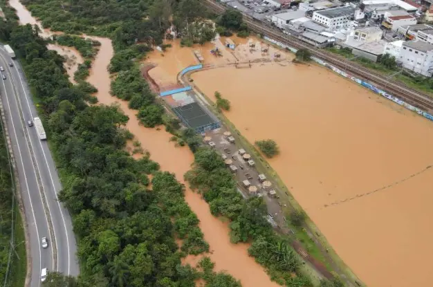Alagamento na cidade de Caieiras (SP) | Foto: Divulgação/Prefeitura de Caieiras