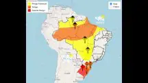 Previsão do tempo do Inmet para o início de semana no Brasil