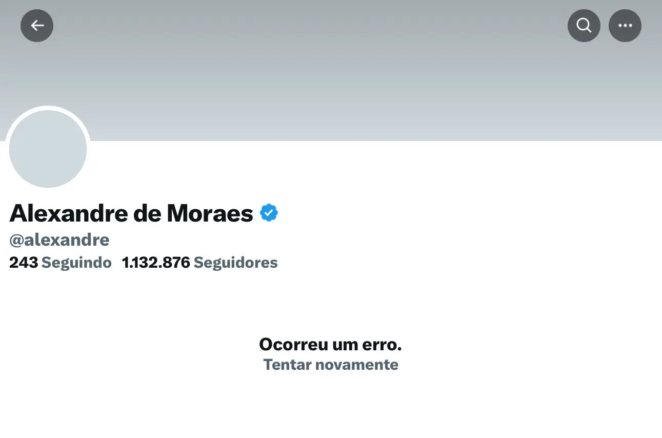 Perfil de Moraes tinha mais de 1 milhão de seguidores antes de ser desativado | Foto: Reprodução