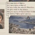 Imagem de criança do Rio de Janeiro (RJ) em livro alemão, que afirma que o jovem busca comida no lixo