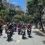 Manifestação de mototaxistas, em São Paulo