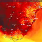 Mapa mostra onda de calor