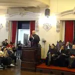 Alexandre de Moraes durante evento na chamada 'recepção de calouros', da Faculdade de Direito da USP: novo ataque às redes sociais | Foto: Reprodução/YouTube