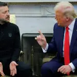 O presidente dos EUA, Donald Trump, se encontra com o presidente ucraniano, Volodymyr Zelenskiy, na Casa Branca - 28/2/2025 | Foto: Brian Snyder/Reuters