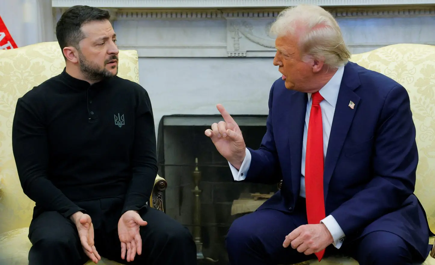 O presidente dos EUA, Donald Trump, se encontra com o presidente ucraniano, Volodymyr Zelenskiy, na Casa Branca - 28/2/2025 | Foto: Brian Snyder/Reuters