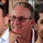 Reféns israelenses Eli Sharabi, Ohad Ben Ami e Or Levy, da esquerda para a direita, respectivamente, foram soltos pelo Hamas | Foto: Divulgação/Movimento 'Bring Them Home Now'
