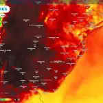 Mapa mostra onda de calor