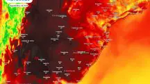Mapa mostra onda de calor