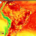Mapa mostra regiões que vão registrar calor