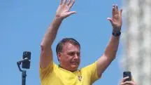 Bolsonaro, durante a manifestação pela anistia aos presos do 8 de janeiro – 16/3/2025 | Foto: Pedro Kirilos/Estadão Conteúdo