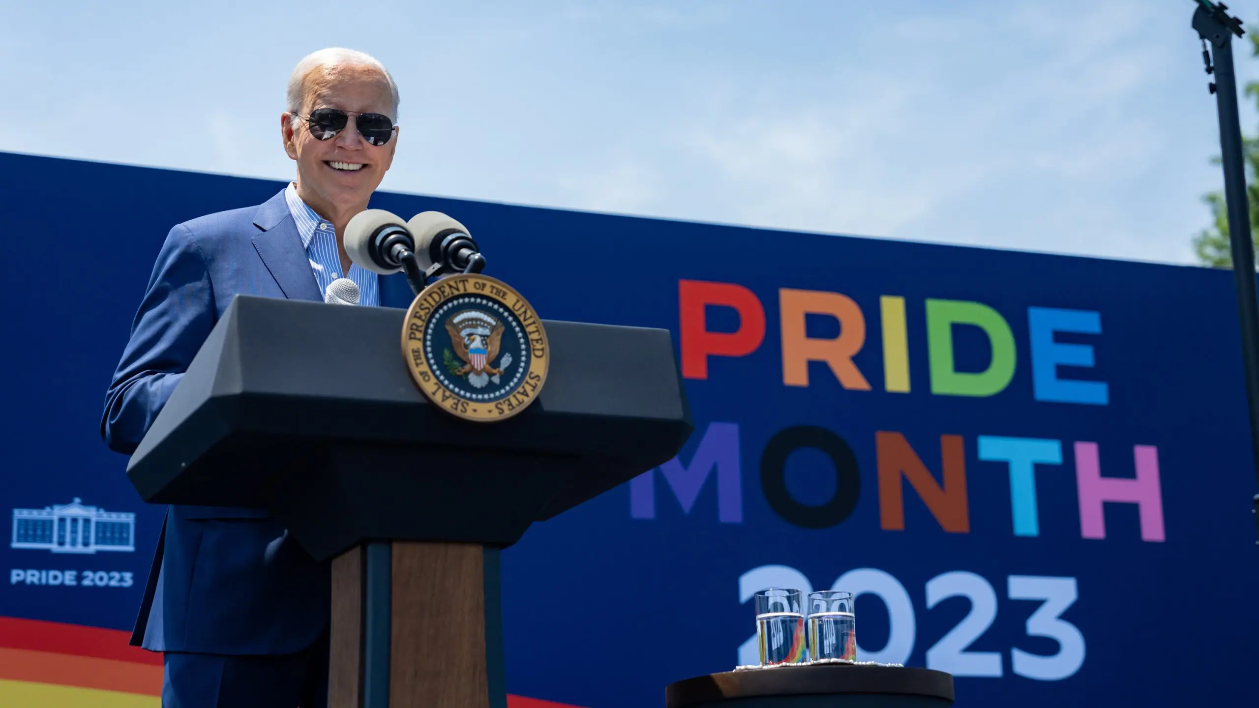 Joe Biden palestra durante evento do Orgulho LGBT | Foto: Casa Branca/Divulgação