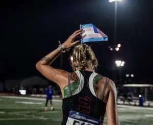 A atleta trans Sadie Schreiner tem acumulado recordes em competições femininas | Foto: Reprodução/Instagram