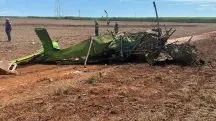 Destroços do avião que caiu no interior de São Paulo, em acidente nesta sexta-feira, 28