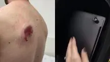 Homem baleado salvo por notebook