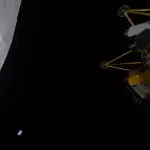 Essa foi a operação e a alunissagem mais ao sul já realizadas no satélite | Foto: Reprodução/Redes sociais/Intuitive Machines