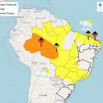 Mapa do Inmet mostra previsão do tempo no território brasileiro