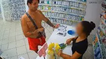 Momentos antes de Wenderson Rodrigues de Souza matar a vendedora Carla Gobbi