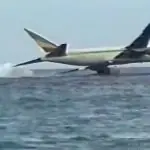 Sem combustível, apesar do alerta do piloto aos sequestradores, Boeing 767 tenta fazer pouso forçado no mar: explosão, 125 mortes e 50 sobreviventes | Foto: Reprodução/Twitter/X