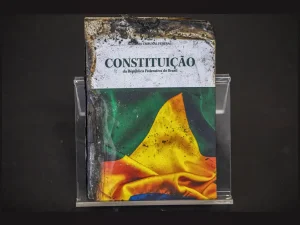 Constituição brasileira queimada