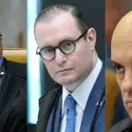 Os ministros Flávio Dino, Cristiano Zanin e Alexandre de Moraes; todos eles já entraram em embates contra Bolsonaro | Foto: Reprodução