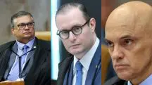 Os ministros Flávio Dino, Cristiano Zanin e Alexandre de Moraes; todos eles já entraram em embates contra Bolsonaro | Foto: Reprodução