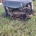Acidente deixou o veículo totalmente destruído | Foto: Reprodução/PM de Santa Catarina