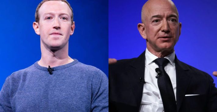 Mark Zuckerberg e Jeff Bezos estão na lista dos bilionários afetados pelo 'tarifaço' de Donald Trump | Foto: Reprodução/Redes sociais