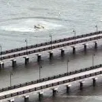 O helicóptero caiu no Rio Hudson, em Nova York