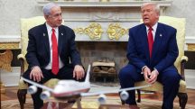 Benjamin Netanyahu, primeiro-ministro israelense, e Donald Trump, presidente dos EUA, no Salão Oval da Casa Branca, em Washington, EUA (7/4/2025) | Foto: Reuters/Kevin Mohatt