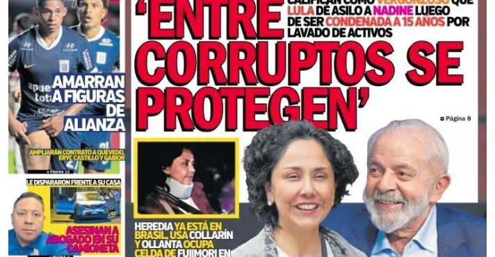 Jornal peruano critica Lula | Foto: Trome/Divulgação