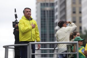 O ex-presidente Jair Bolsonaro durante ato pela anistia dos envolvidos nas invasões em Brasília no dia 8 de janeiro de 2023, na Avenida Paulista, em São Paulo (SP), neste domingo, 6 — 6/4/2025 | Foto: Tiago Queiroz/Estadão Conteúdo