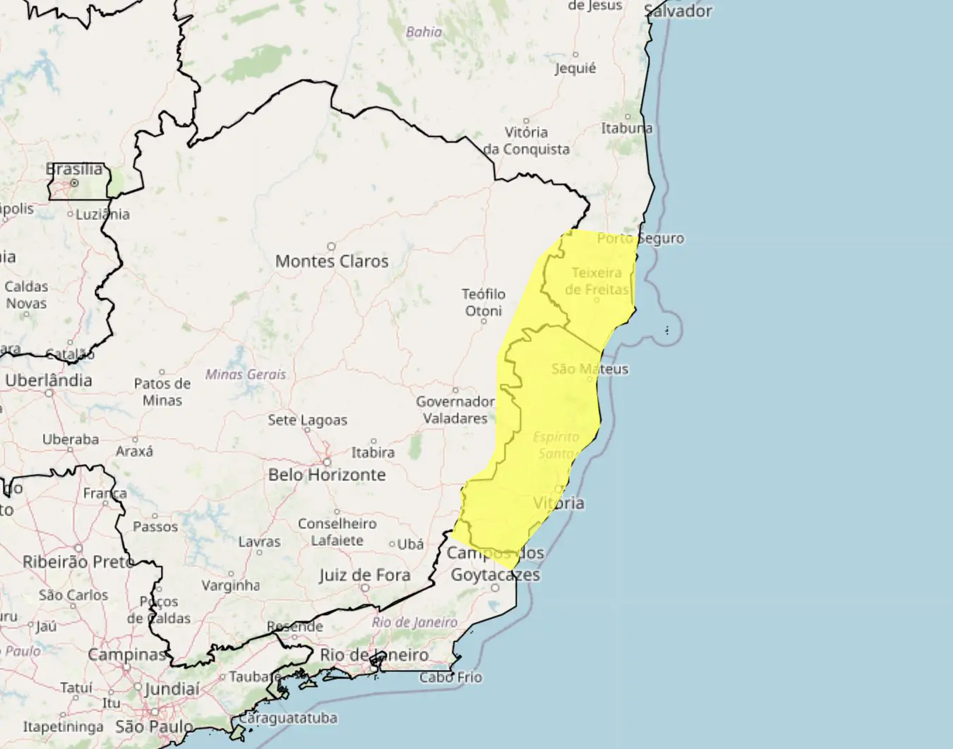Alerta do INMET | Foto: Reprodução/INMET