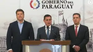Chanceler do Paraguai, Rubén Ramírez, em coletiva de imprensa