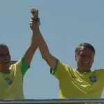 Gustavo Gayer e Jair Bolsonaro na manifestação pela anistia