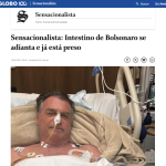 Captura de tela da coluna Sensacionalista, que satirizou Bolsonaro