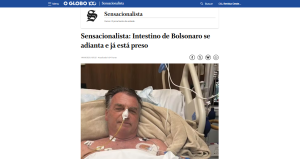 Captura de tela da coluna Sensacionalista, que satirizou Bolsonaro