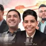 O adolescente Miguel Oliveira (à frente) e outros pastores em anúncio de pregação | Foto: Reprodução/Instagram/@gospelbrasil