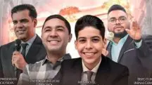 O adolescente Miguel Oliveira (à frente) e outros pastores em anúncio de pregação | Foto: Reprodução/Instagram/@gospelbrasil